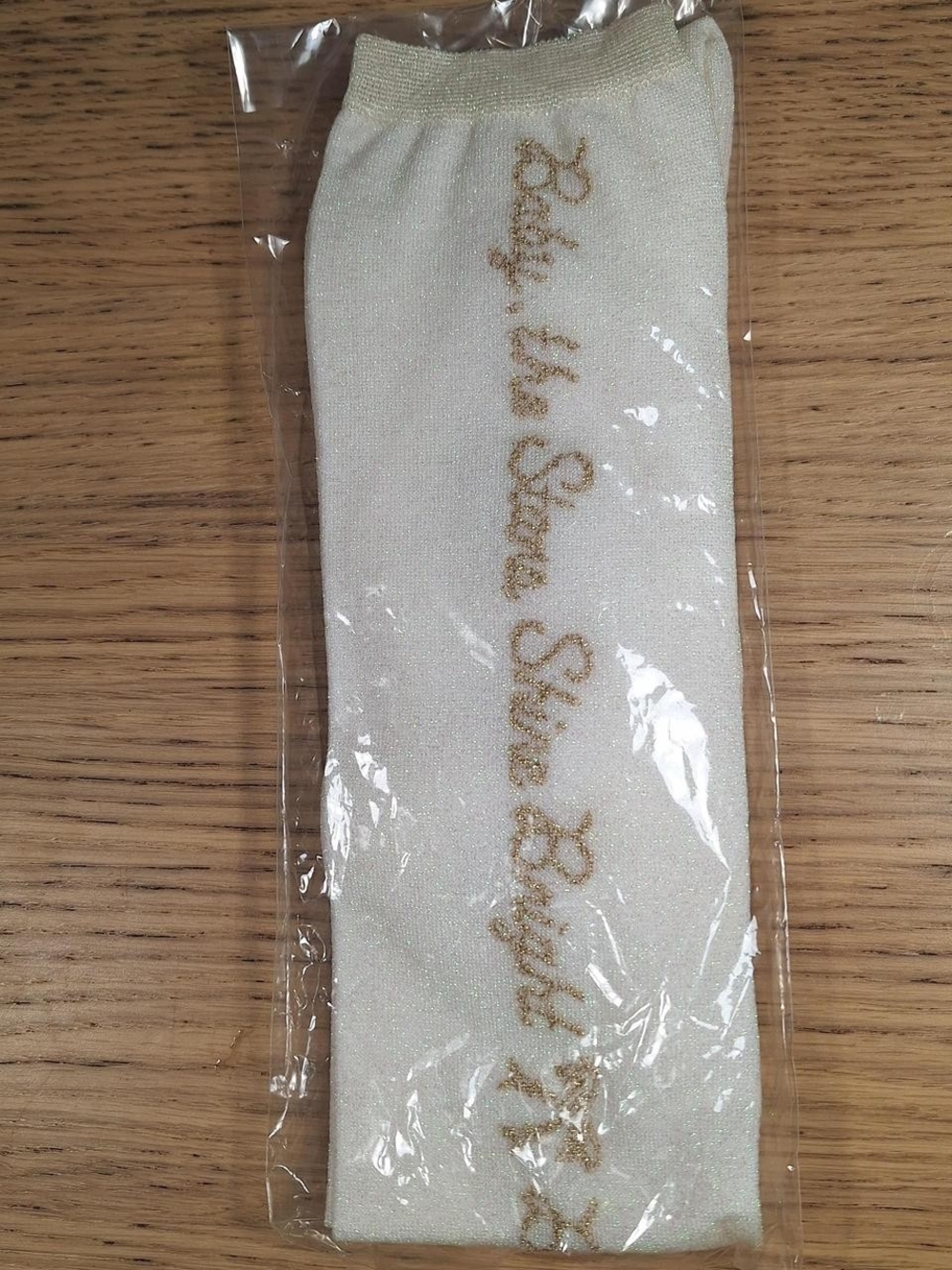 Baby, the Stars Shine Bright Ivory Metallic Logo OTK Socks (NWT) | Sweet Lolita